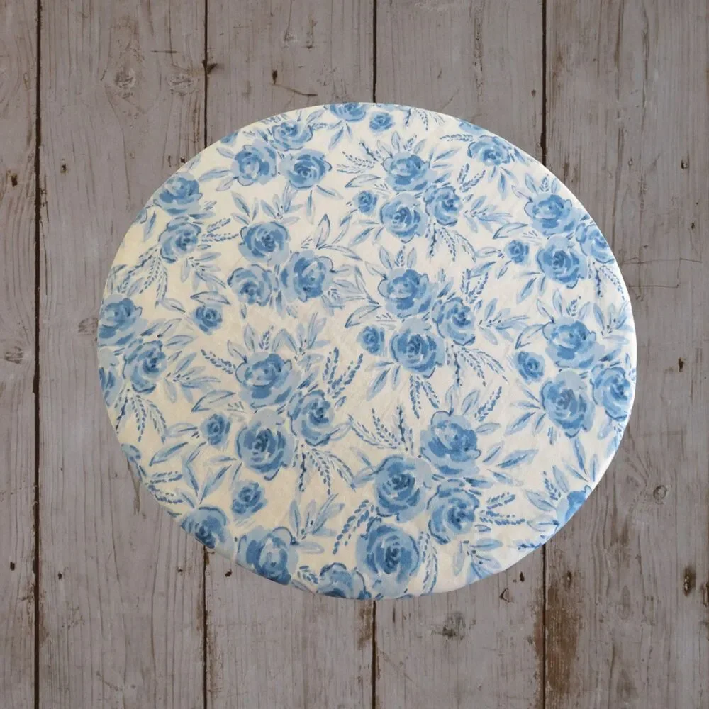 Kitchenaid Bowl Cover, Reversible Yellow Patchwork and Blue Rose, 4.5 QUART